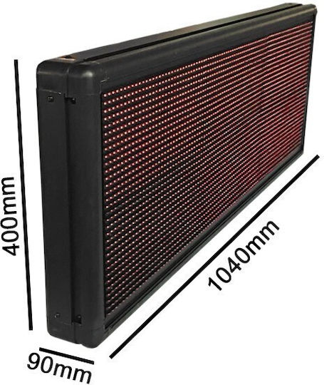 Single-Sided Rolling LED Sign One - Sided Waterproof 104x40cm Red