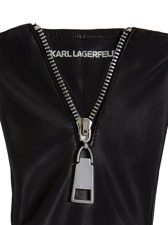 Schwarz Leder Handschuhe