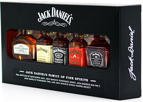 Jack Drink's Семейна Опаковка 5 Бутилки Jack Daniel’s Gentleman Jack Daniel’s Honey Jack Daniel’s Whiskey Jack Daniel’s Fire Jack Daniel’s Single