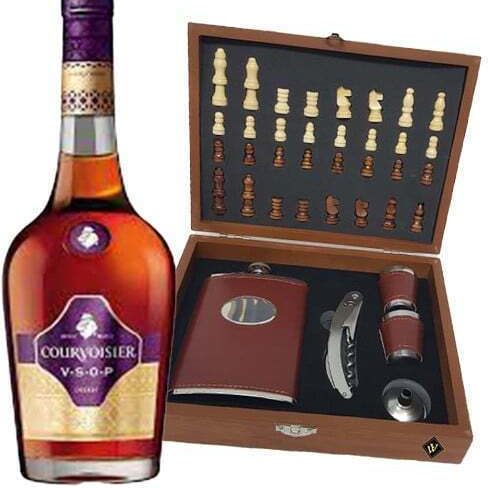 Men's Gift Set Vlv Chess-Shaped Box Accessories Courvoisier VS Cognac