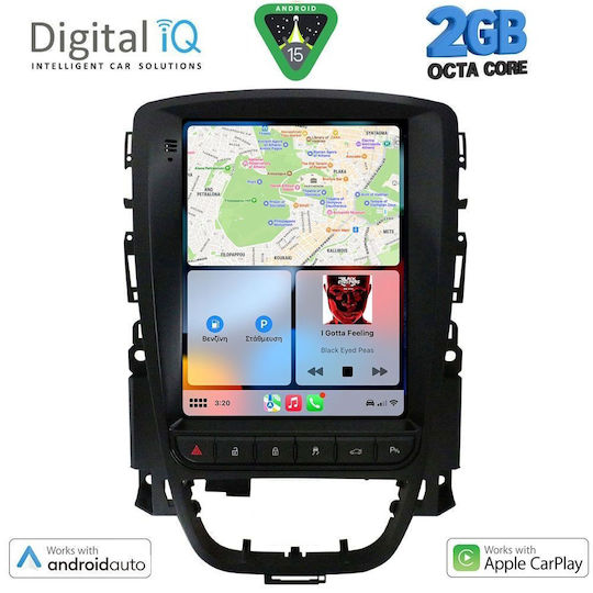 Digital IQ Car Audio System for Opel Astra 2011-2016 (Bluetooth/USB/AUX/WiFi/GPS/Apple-Carplay/Android-Auto) with Touch Screen 9.7"