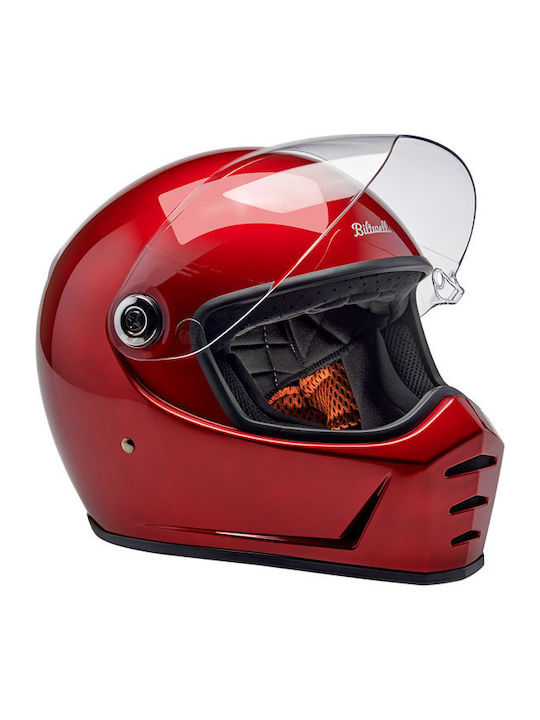 Biltwell Lane Splitter Cherry Red Motorcycle Helmet Full Face DOT / ECE 22.06