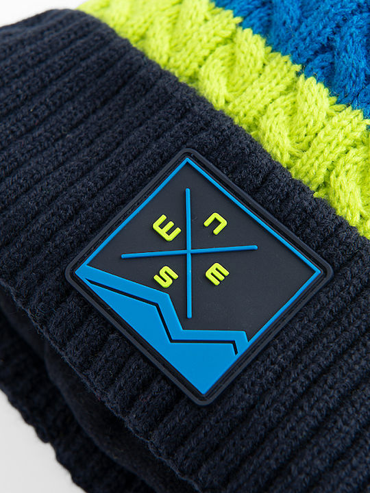 Kinder Mütze Gestrickt Blau