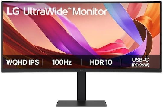 LG 34U650A-B Ултраширок IPS HDR Извит Монитор 34" QHD 3440x1440 с Време на Реакция 5ms GTG