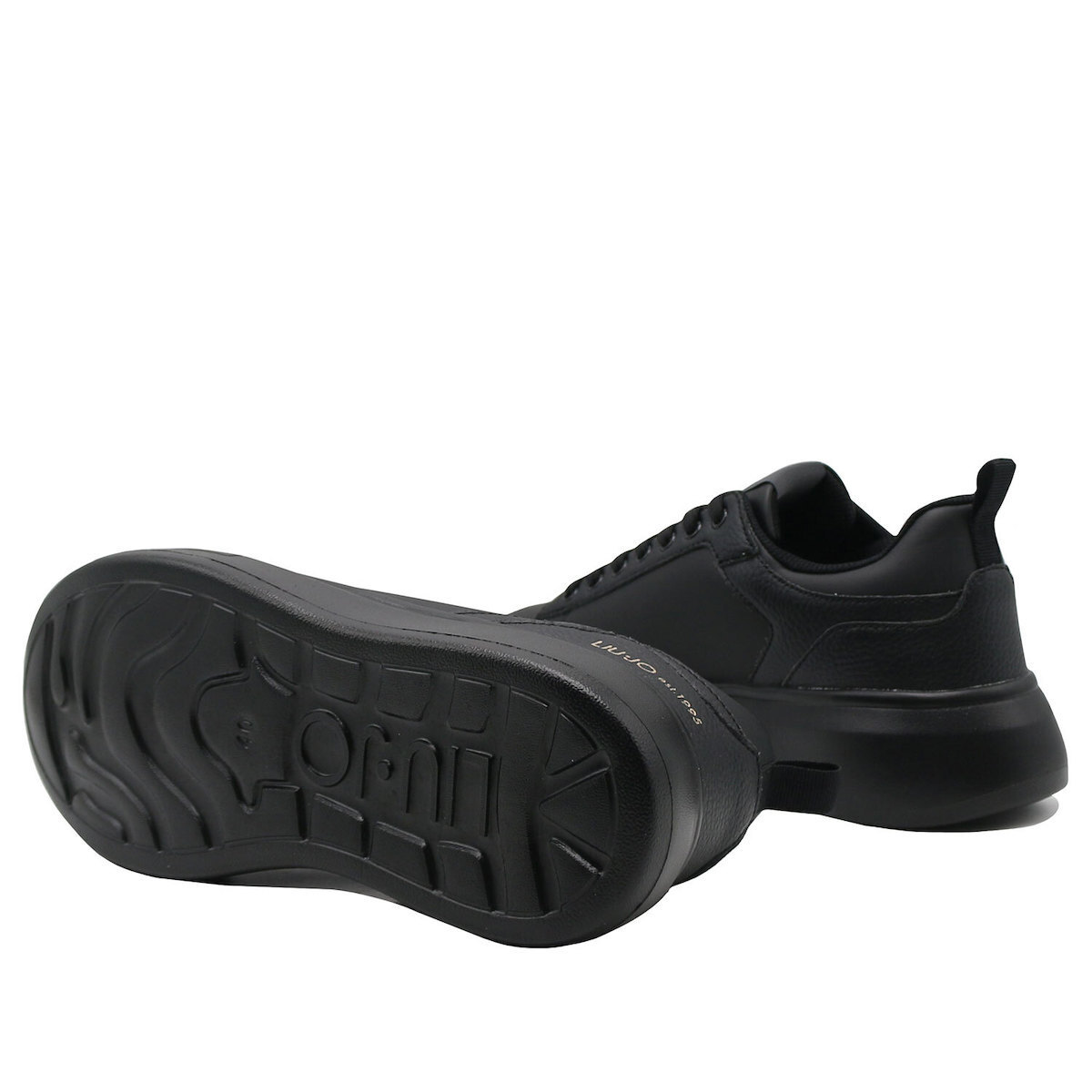 Sneakers Liu Jo Big 05 Uomo In Pella Nera - Tacco 5.5 Cm, Design Elegante Con Logo