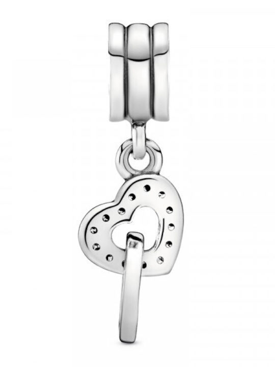 Pandora Interlocking Hearts Anhänger Herz aus Silber mit Zirkon