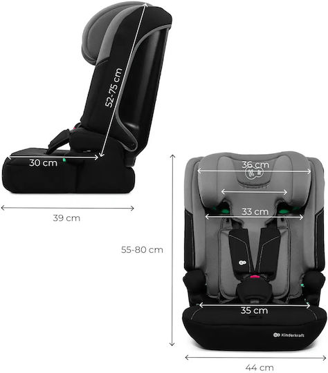 Kinderkraft I-comfy Baby Car Seat High-back Booster i-Size Dark Grey