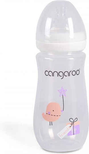 Cangaroo Plastic Baby Bottle Anti-Colic with Silicone Nipple Transparent 300ml