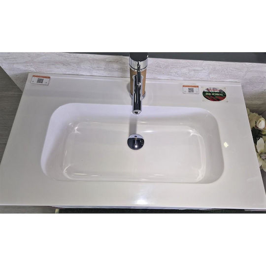 Inter Ceramic Шкаф със Мивка Д80xШ50xВ45.3см Бял