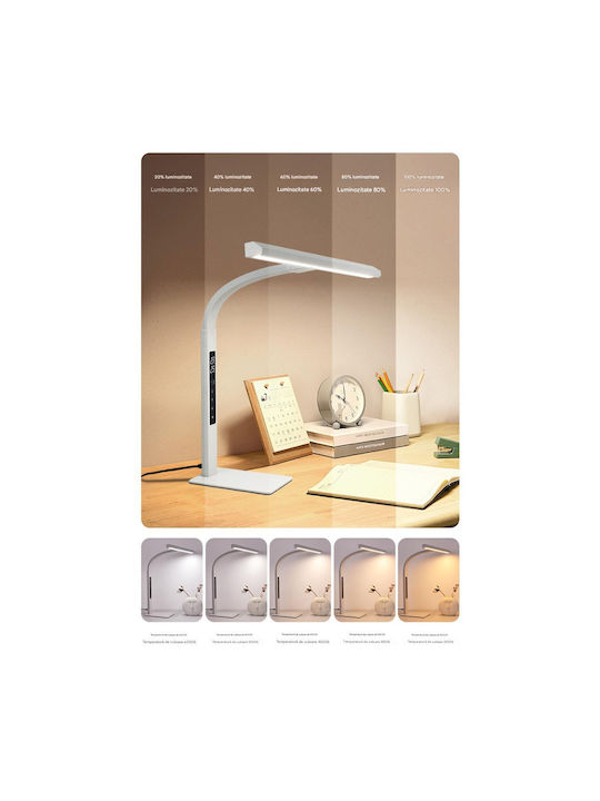 LED Office Lamp with Flexible Arm in Gray Color