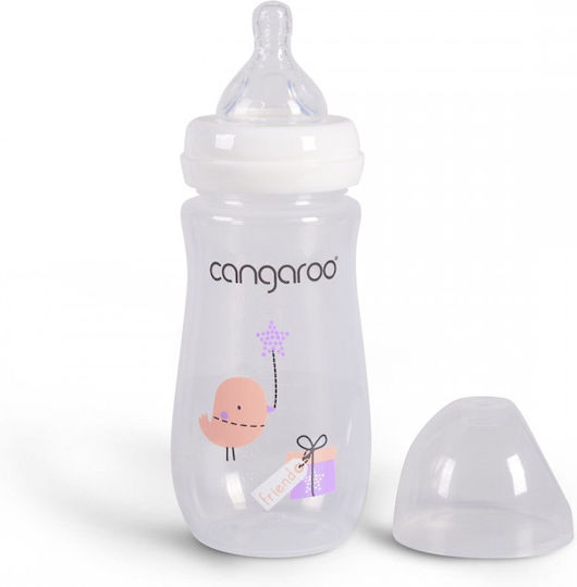 Cangaroo Пластмасово Бебешко Шише Против Колики със Силиконов Биберон за 3+ месеци Blue 300мл