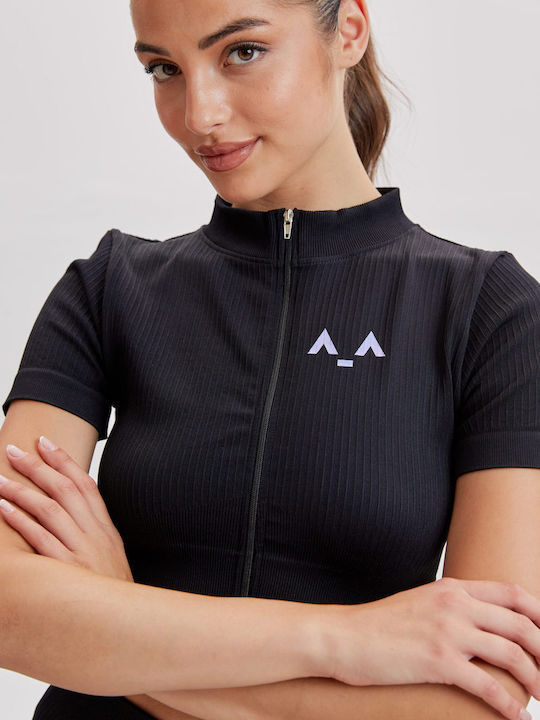 Дамски Crop Топ Черен