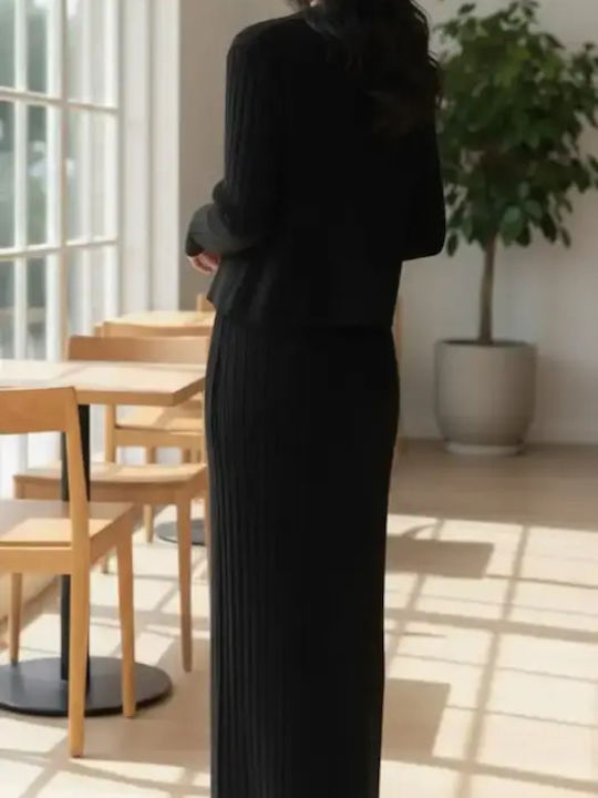 Femei Black Set cu Pantaloni
