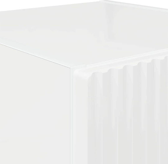 Wall Living Room Cabinet made of Particle Board Bright White 30x31x80cm