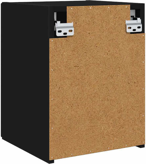 Wall Living Room Cabinet Made of Particle Board Black 30x31x40cm