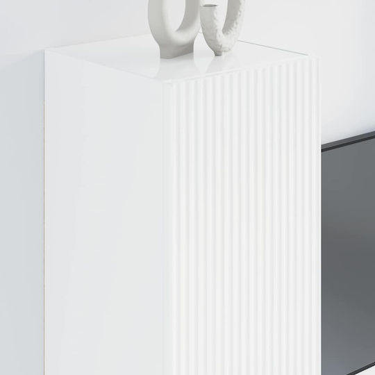 Wall Living Room Cabinet made of Particle Board Bright White 30x31x80cm
