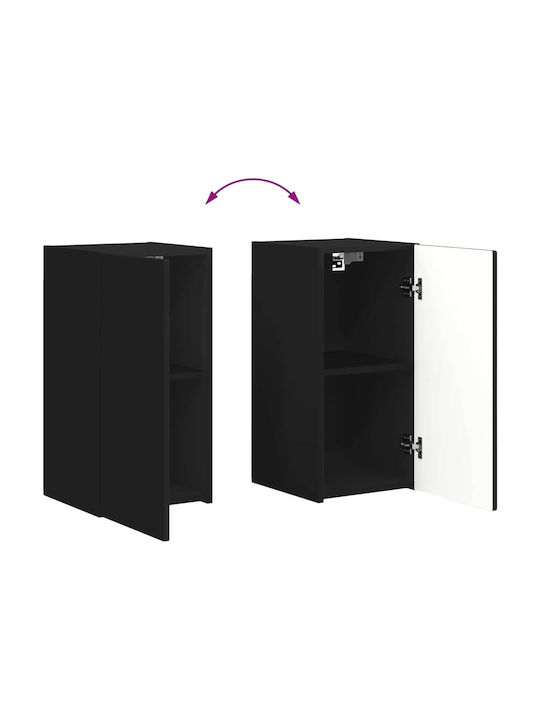 Wall Living Room Cabinet from Particle Board Black 30x31x60cm