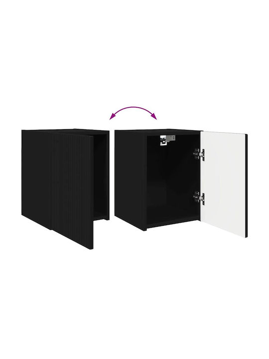 Wall Living Room Cabinet Made of Particle Board Black 30x31x40cm