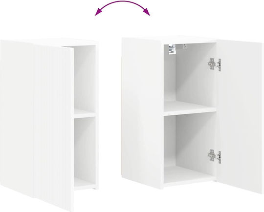 Hängeschrank fürs Wohnzimmer aus Spanplatte Weiß 30x31x60 cm