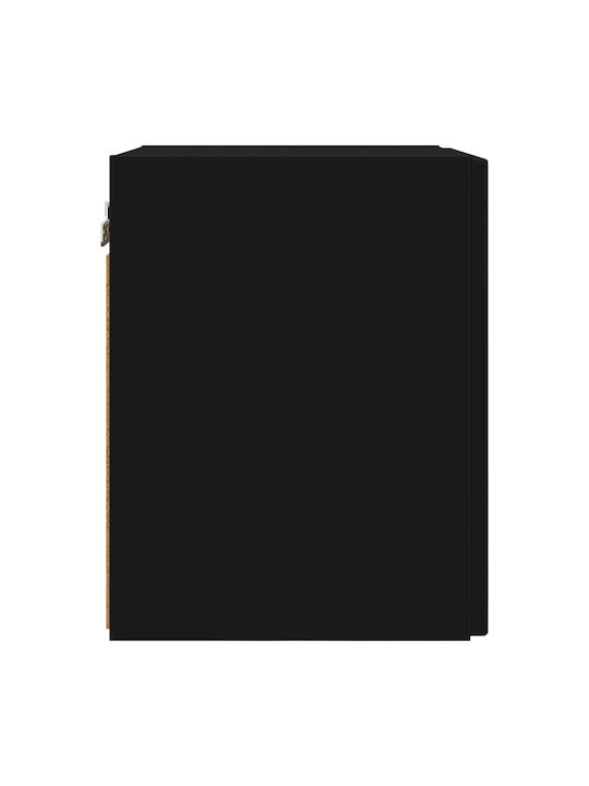 Wall Living Room Cabinet Made of Particle Board Black 30x31x40cm