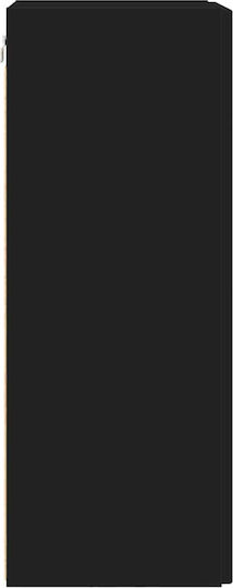 Wall Living Room Cabinet Made of Particle Board Black 30x31x80cm