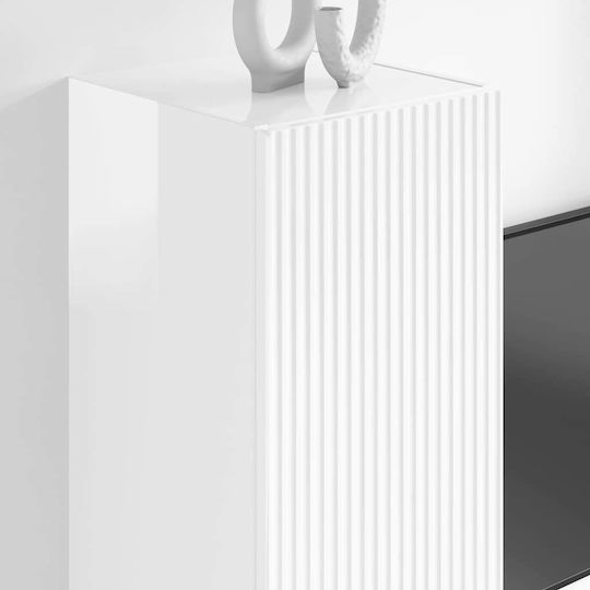Висулка Шкаф За Дневна От ПДЧ Блестящ Бял 30x31x100см