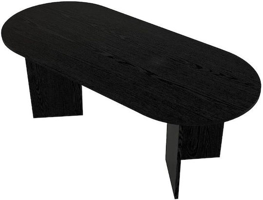 Cortado Oval Dining Room Wooden Table Sencron Black 200x90x74cm