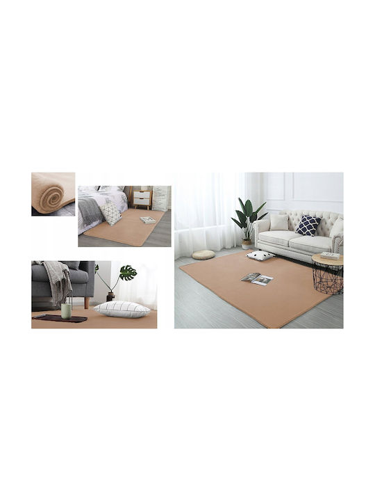 Strado Teppich Rechteckig Synthetisch,Polyester/Cotton/Leather Light Camel (beige)