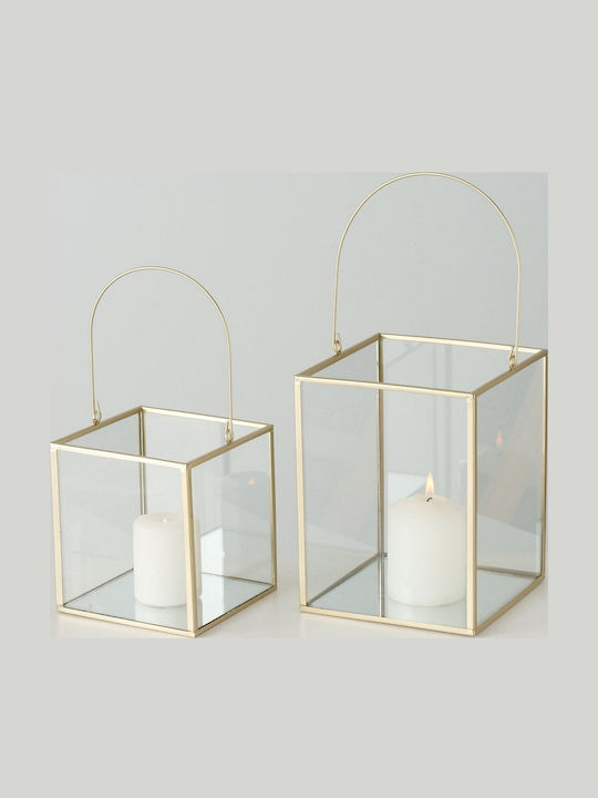 MSA Kerzenhalter-Set Glas in Gold Farbe 14cm 2Stück