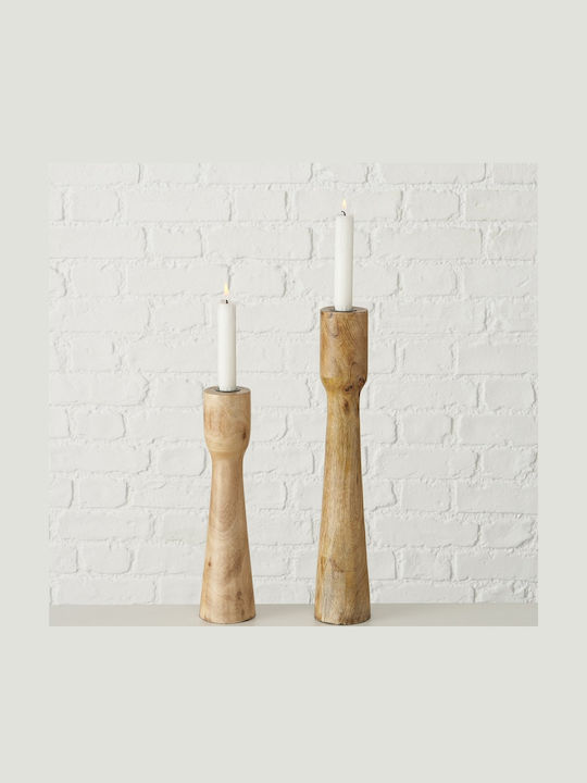 MSA Kerzenhalter-Set Holz in Beige Farbe 2Stück