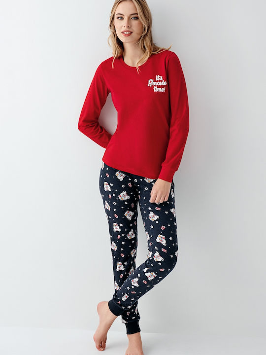 Roly Poly Winter Damen Pyjama-Set Red