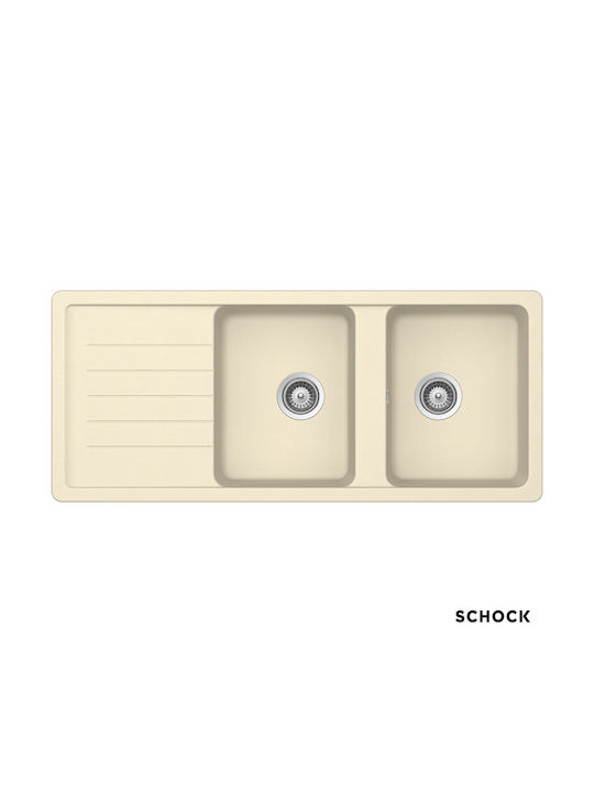 Schock Chiuvetă Bucătărie Drop-In Din Granit Lichid L116xL50cm Bej