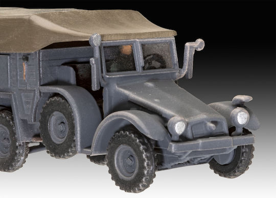 Assembly Model Revell Starter Kit Truck Krupp Protze Kfz 69 3.7cm 61 Pieces