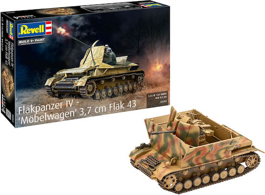 Assembly Model Revell Tank Flakpanzer Iv Möbelwagen 3.7cm Flak 43 144 Pieces