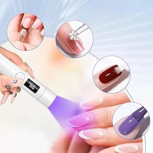 Мини UV Лампа Стойка Zola Маникюр Педикюр 3W LCD Дисплей Пластмасова Бяла