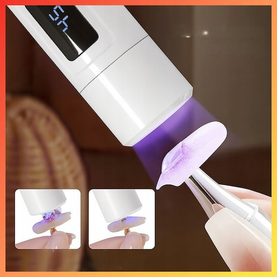 Мини UV Лампа Стойка Zola Маникюр Педикюр 3W LCD Дисплей Пластмасова Бяла