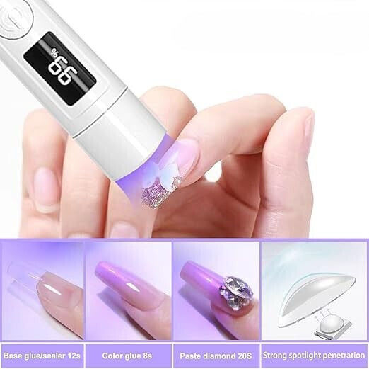 Мини UV Лампа Стойка Zola Маникюр Педикюр 3W LCD Дисплей Пластмасова Бяла