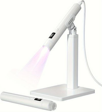 Мини UV Лампа Стойка Zola Маникюр Педикюр 3W LCD Дисплей Пластмасова Бяла