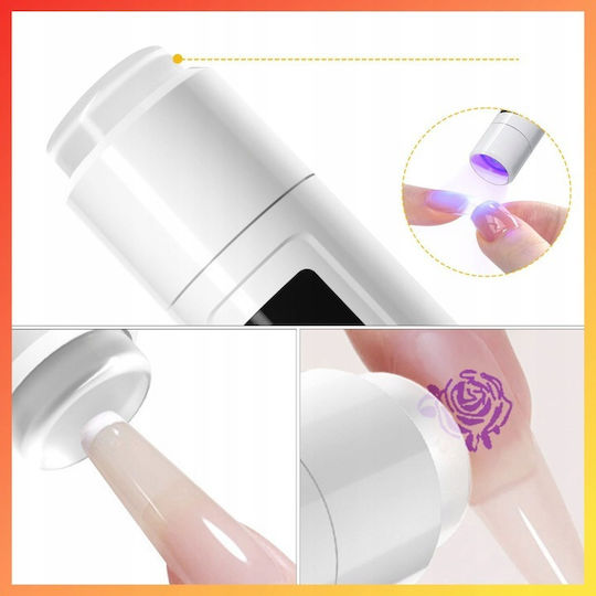 Мини UV Лампа Стойка Zola Маникюр Педикюр 3W LCD Дисплей Пластмасова Бяла