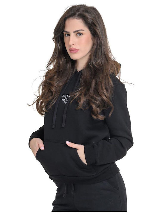 Women's Sweatshirt Hooded Black
