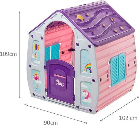 Chipolino Căsuță De Joacă Pentru Copii Unicorn Cu Gard Mov 90x102x109cm