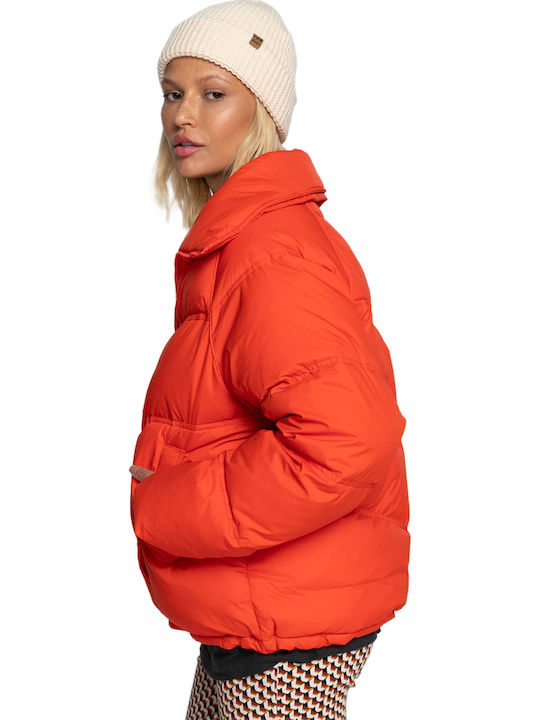 Paradise Women's Short Puffer Jacket for Winter Red