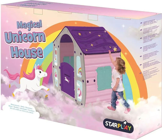 Chipolino Căsuță De Joacă Pentru Copii Unicorn Cu Gard Mov 90x102x109cm
