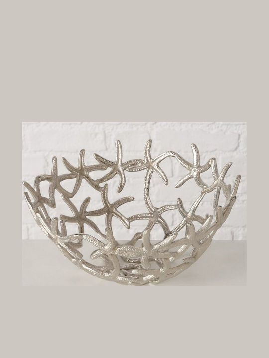 MSA Διακοσμητικό Μπωλ Αλουμινίου Ασημί 24x24cm