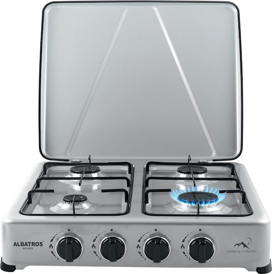 Albatros Countertop Burner Flüssiggas with 4 Burners Weiß