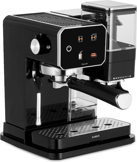 Samus Mașină de Espresso 1350W Presiune 20bar pentru Cappuccino Neagră