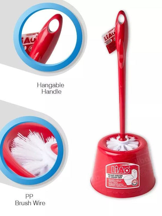 Liao D130034 Kunststoff Badezimmer Toilettenbürste Rot