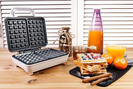 MPM Βαφλιέρα για Ορθογώνιες Βάφλες 2 Θέσεων 1000W