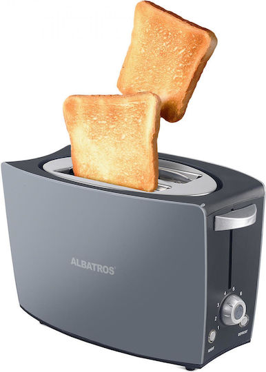 Albatros Confort Φρυγανιέρα 2 Θέσεων 800W Γκρι