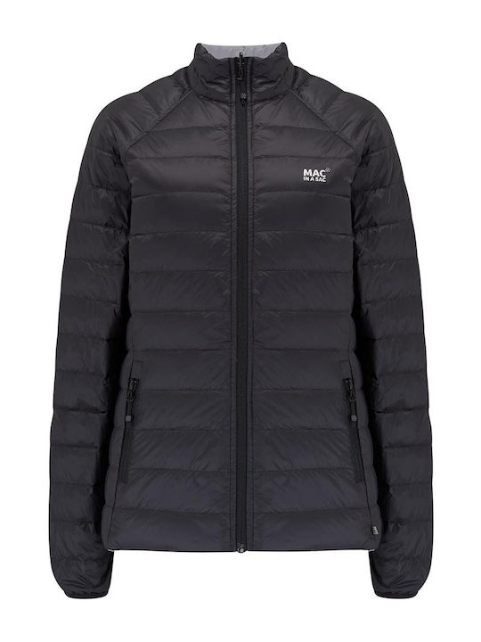 Kurzes Damenjacke Beidseitig Für Winter Schwarz, Kohle